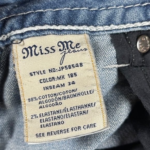 Vintage Y2K Miss Me JP5854B Boot Cut Jeans Size 26 Distressed Light Wash #1191 - Picture 4 of 12